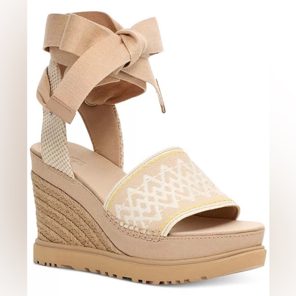 UGG®
Women's Abbot Ankle-Tie Espadrille Platform Wedge Sandals - Picture 2 of 5